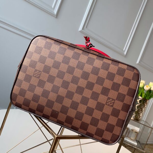 Louis Vuitton NeoNoe Bucket Bag MM Damier Azur Canvas Spring/Summer Collection N50042 Red - Image 8