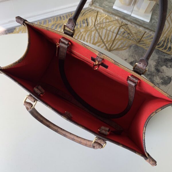 Louis Vuitton On The Go MM Tote Bag 35cm Brown - Image 7