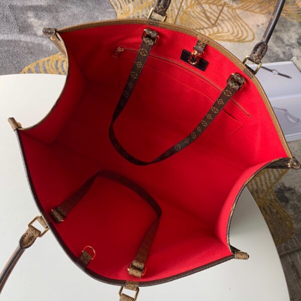Louis Vuitton On The Go MM Tote Bag 35cm Brown - Image 6
