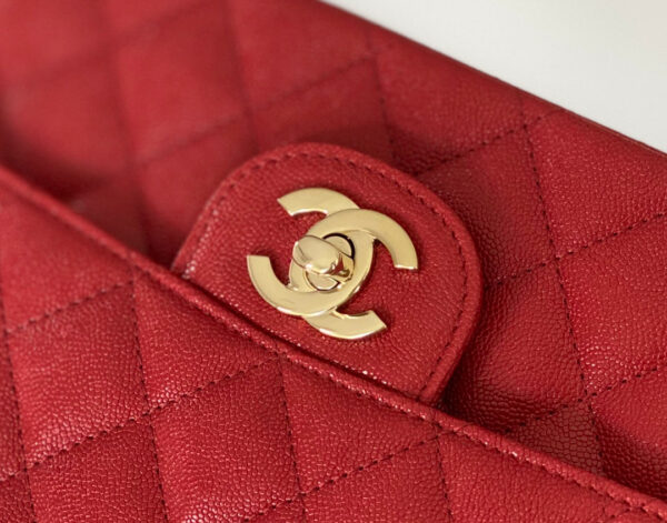 Chanel Classic Flapbag Gold Hardware 26cm Red - Image 7