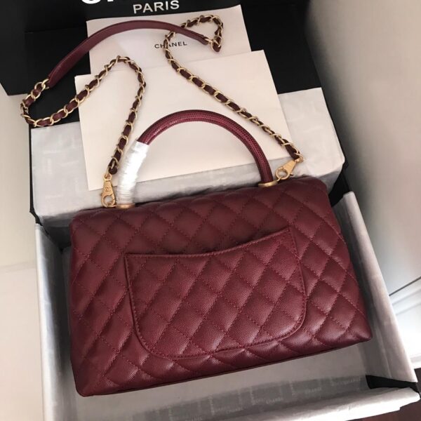 Chanel Coco Handle Bag 28cm Dark Red - Image 4