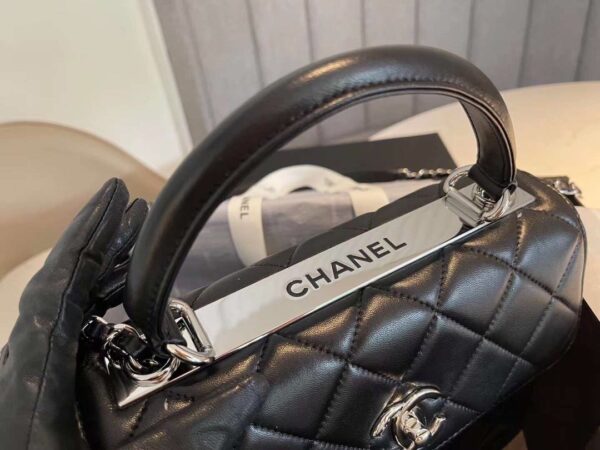 Chanel Classic Flap Bag Silver Hardware 25cm Black - Image 5