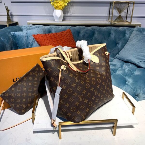 Louis Vuitton Neverfull MM Bag 32cm Monogram Canvas Spring/Summer Collection M40995, Beige - Image 4