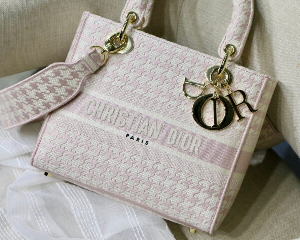 Christian Dior Medium Lady D-Lite Bag 24cm Pink - Image 6