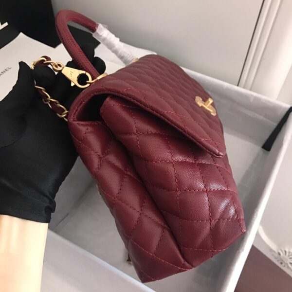 Chanel Coco Handle Bag 28cm Dark Red - Image 6