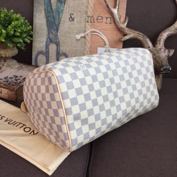 Louis Vuitton Speedy Bag 30cm Damier Azur Canvas Spring/Summer Collection N41370, White - Image 5