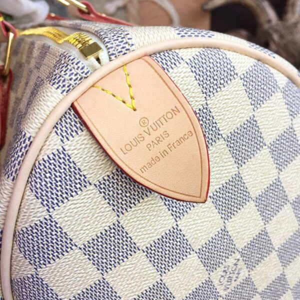 Louis Vuitton Speedy Bag 30cm Damier Azur Canvas Spring/Summer Collection N41370, White - Image 11