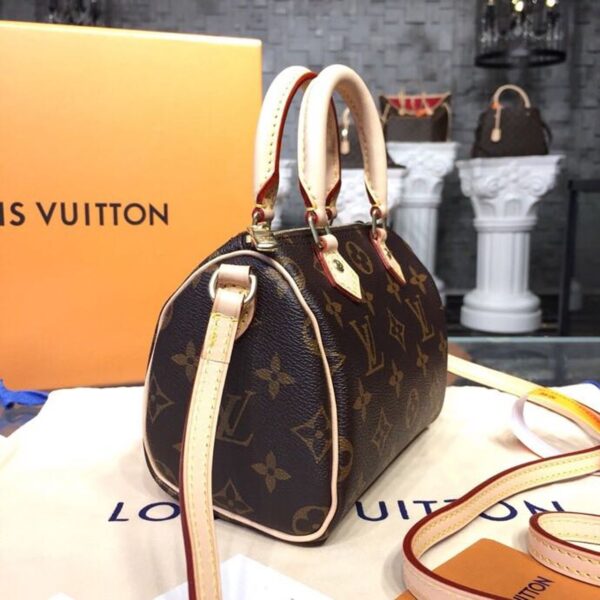 Louis Vuitton Nano Speedy Bag 16cm Monogram Canvas Spring/Summer Collection M61252, Brown - Image 3