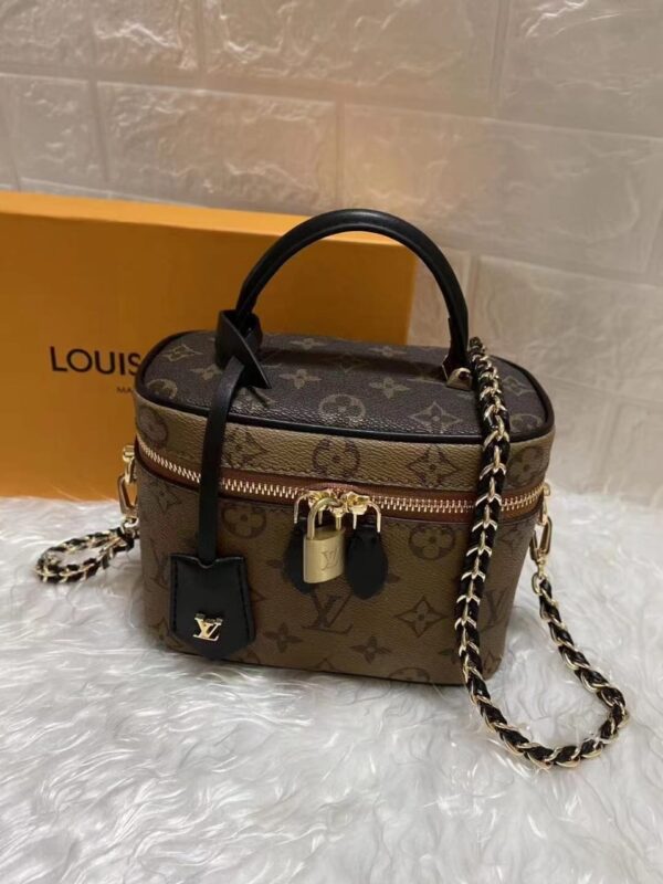 Louis Vuitton Nice BB Vanity Case Bag Monogram Reverse Canvas Fall/Winter Collection M53369, Brown