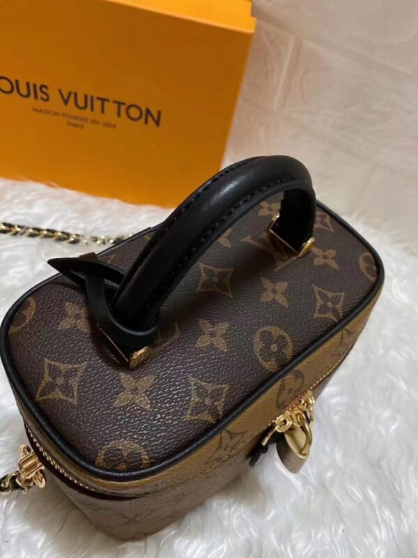 Louis Vuitton Nice BB Vanity Case Bag Monogram Reverse Canvas Fall/Winter Collection M53369, Brown - Image 4