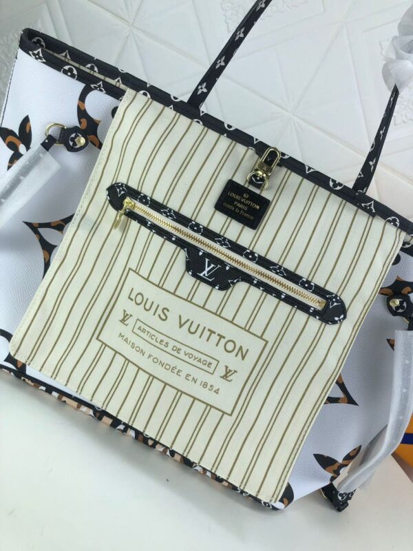 Louis Vuitton Neverfull MM Monogram Empreinte 31cm White/Orange - Image 4