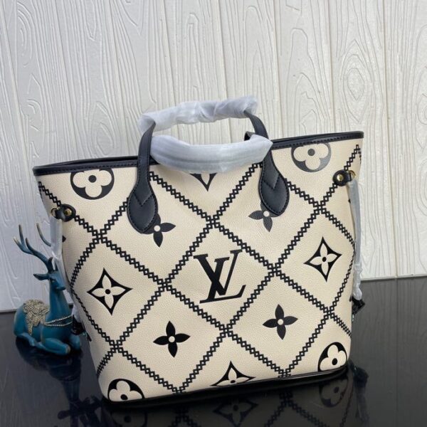 Louis Vuitton Neverfull MM M46039 31cm Cream Beige/Black - Image 6