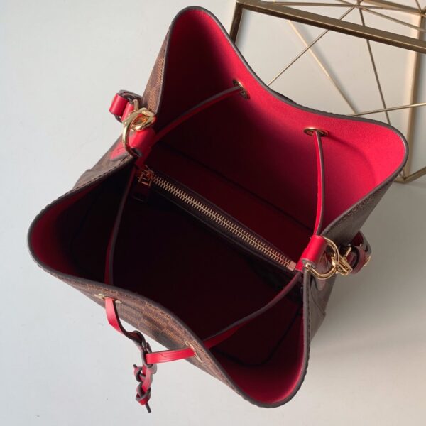 Louis Vuitton NeoNoe Bucket Bag MM Damier Azur Canvas Spring/Summer Collection N50042 Red - Image 5