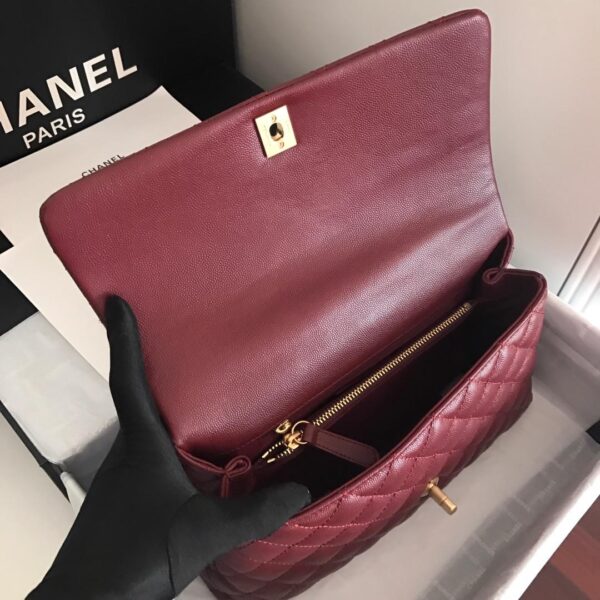 Chanel Coco Handle Bag 28cm Dark Red - Image 3