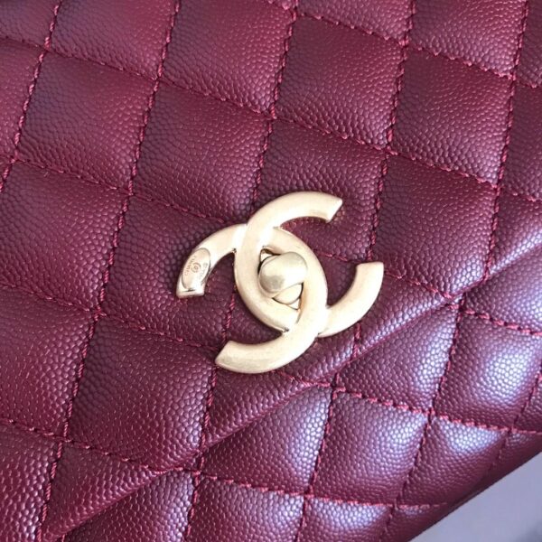 Chanel Coco Handle Bag 28cm Dark Red - Image 2