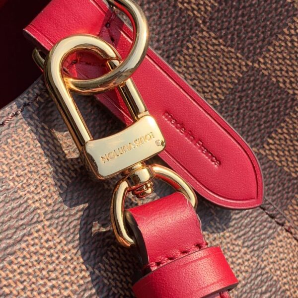 Louis Vuitton NeoNoe Bucket Bag MM Damier Azur Canvas Spring/Summer Collection N50042 Red - Image 4