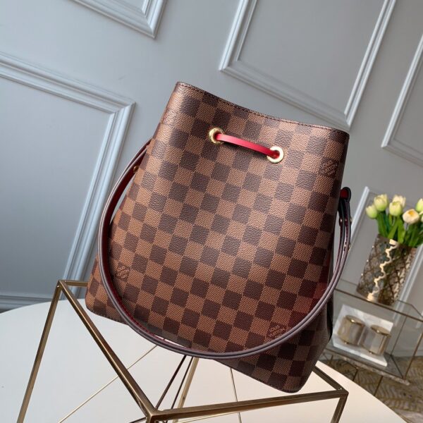 Louis Vuitton NeoNoe Bucket Bag MM Damier Azur Canvas Spring/Summer Collection N50042 Red - Image 2