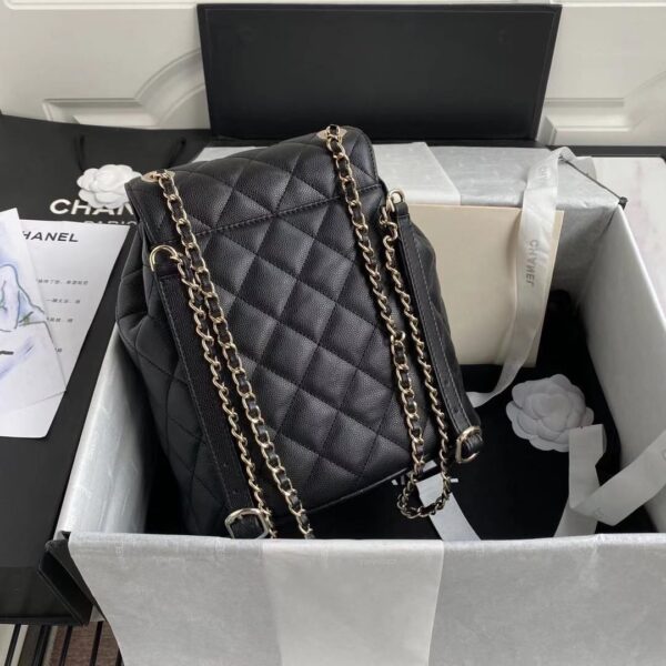Chanel Duma Backpack 24cm Gold Hardware Caviar Leather Spring/Summer Collection Black - Image 5