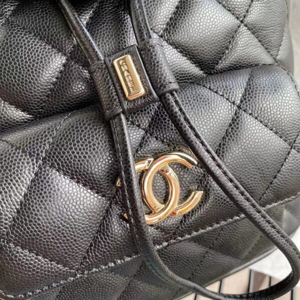 Chanel Duma Backpack 24cm Gold Hardware Caviar Leather Spring/Summer Collection Black - Image 7