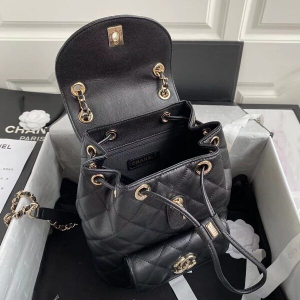 Chanel Duma Backpack 24cm Gold Hardware Caviar Leather Spring/Summer Collection Black - Image 8