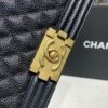 Chanel Quilted Boy Bag 25cm Caviar Leather Antique Gold Hardware Fall/Winter Act 1 Collection Black - Image 8