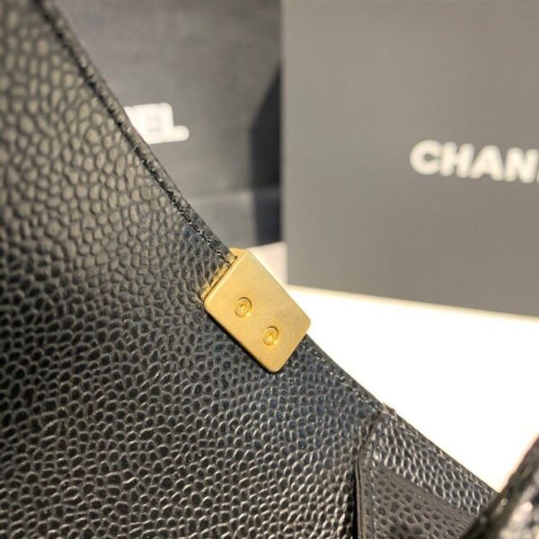Chanel Quilted Boy Bag 25cm Caviar Leather Antique Gold Hardware Fall/Winter Act 1 Collection Black - Image 14