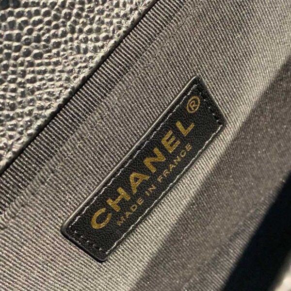 Chanel Quilted Boy Bag 25cm Caviar Leather Antique Gold Hardware Fall/Winter Act 1 Collection Black - Image 15