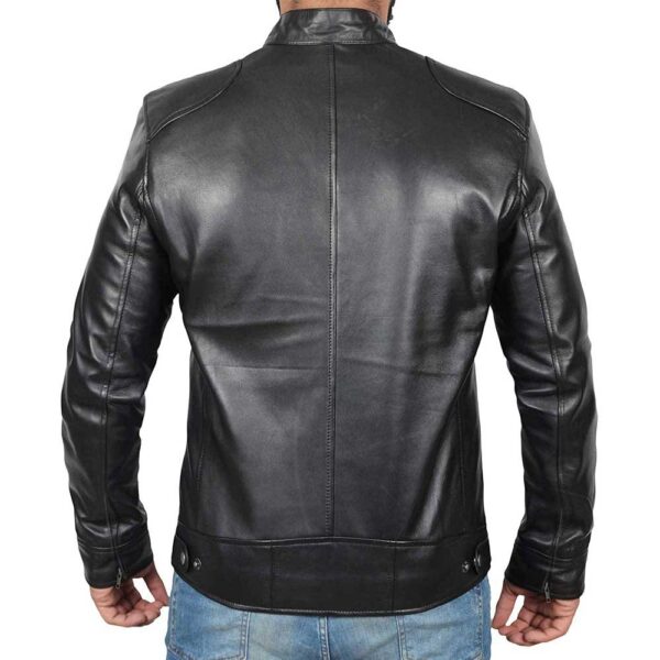 Dodge Black Fitted Real Leather Biker Jacket Men’s/Gloria Leather - Image 3