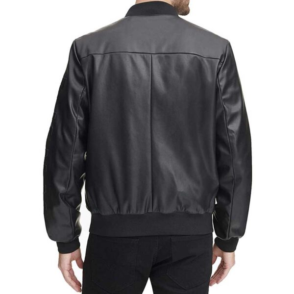 Black Men’s Genuine Leather Bomber Jacket – Real Leather Jacket/Gloria Leather - Image 4