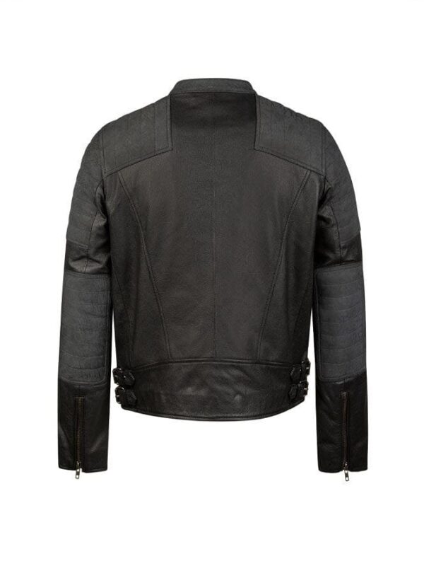 Burnet Leather Biker Jacket - Image 2