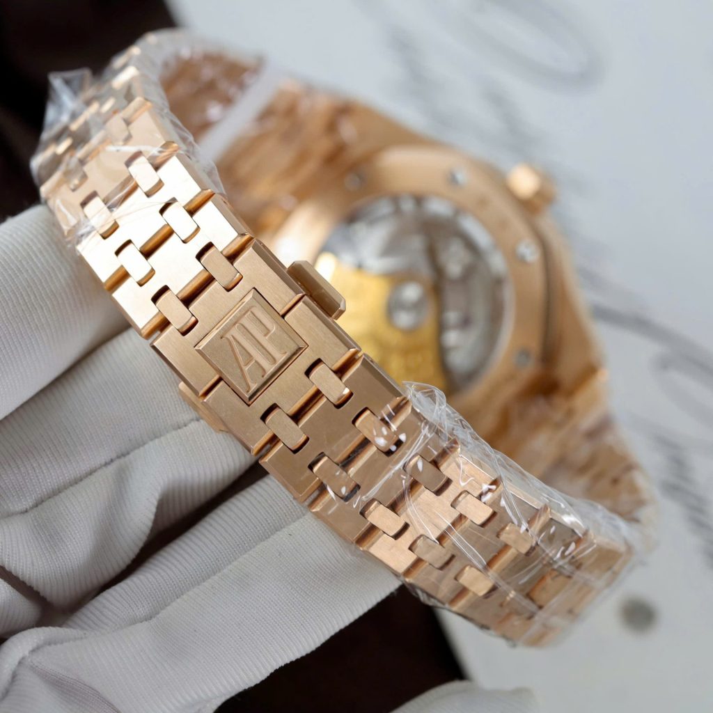 Đồng Hồ Audemars Piguet Mặt Trắng Chế Tác Bọc Vàng Hồng Unisex 37mm (2)