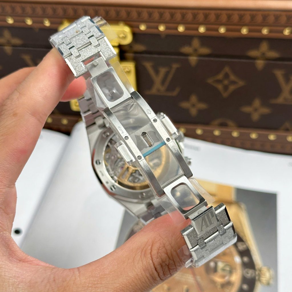 Đồng Hồ Audemars Piguet Rep 11 Royal Oak Chronograph Frosted Gold 26240 Mặt Xanh Blue APS 41mm (2)