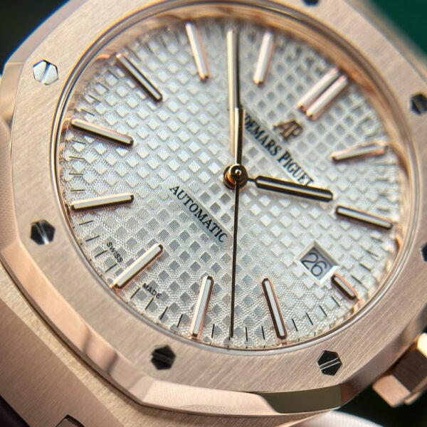 Audemars Piguet Royal Oak 15400 Rose Gold Watch White Dial 41mm - Image 6