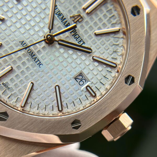 Audemars Piguet Royal Oak 15400 Rose Gold Watch White Dial 41mm - Image 8
