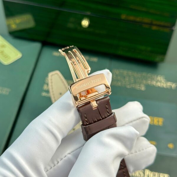 Audemars Piguet Royal Oak 15400 Rose Gold Watch White Dial 41mm - Image 12