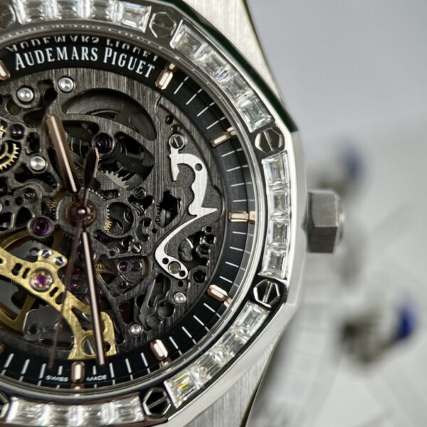 Audemars Piguet Royal Oak 15412BC Skeleton Moissanite Watch 41mm - Image 4