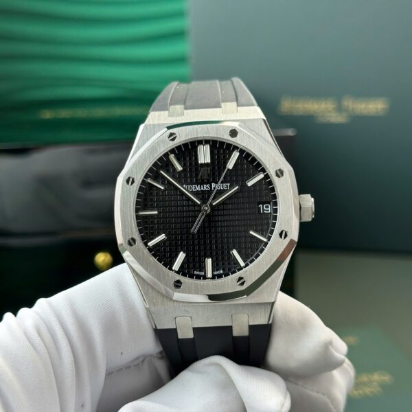 Audemars Piguet Royal Oak 15500 Watch Dial Black Rubber Strap 41mm - Image 2
