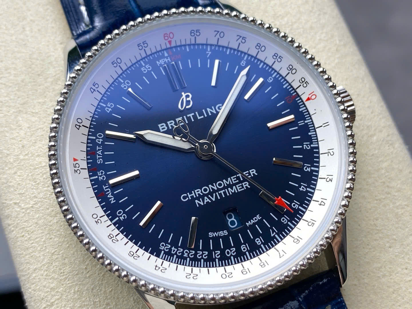 Breitling Navitimer Watch Blue Dial 41mm - Image 4