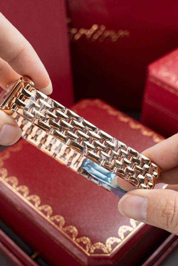Đồng Hồ Cartier Panthere W2PN0007 Fake 11 Mạ Vàng Hồng Mặt Trắng 27x37mm (2)