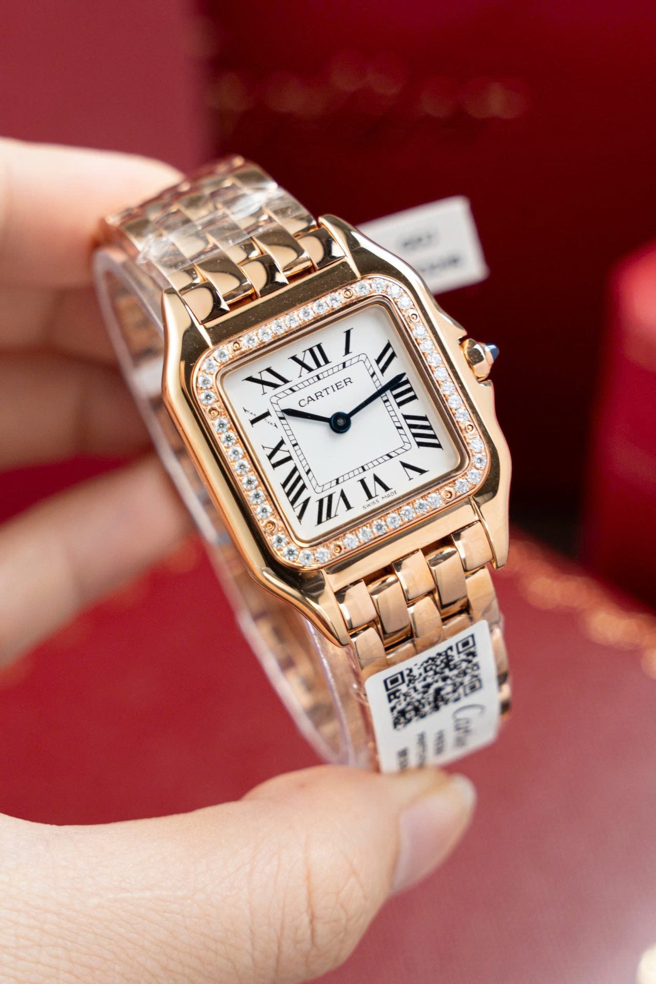Cartier Panthere WJPN0009 Rose Gold Watch Bezel Diamonds Moissanite 27x37mm - Image 3