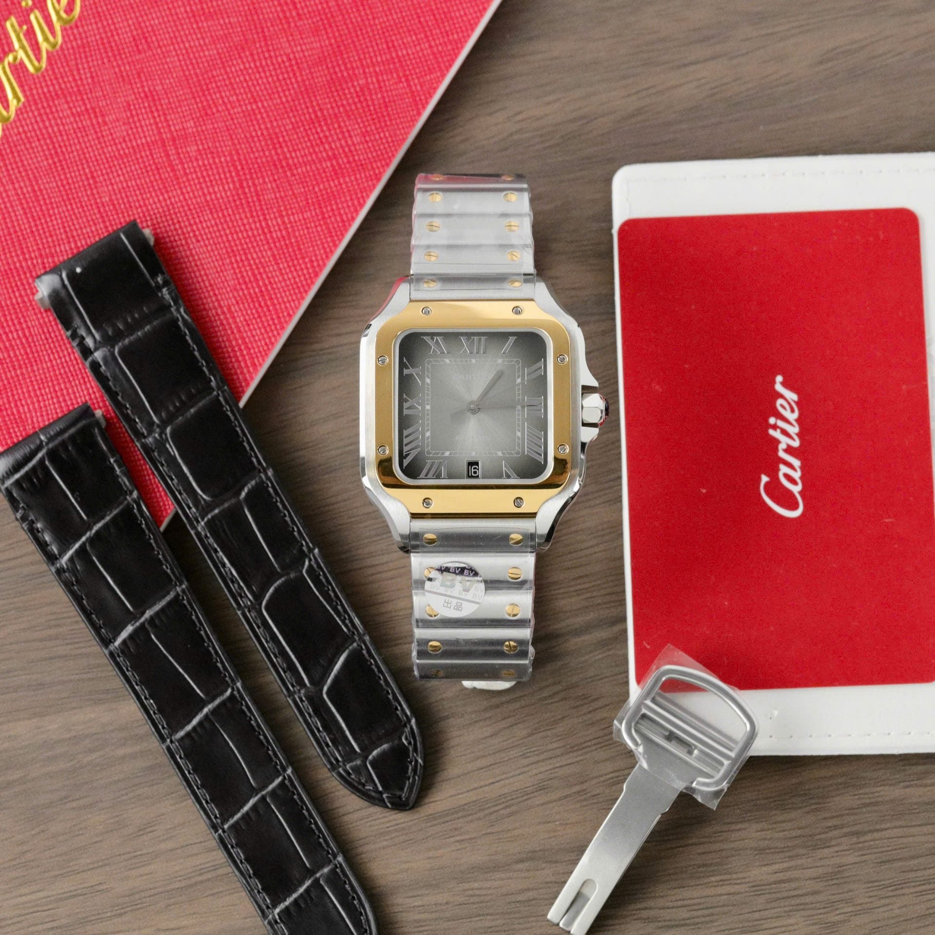 Cartier Santos CRW2SA0030 Watch Gray Dial 39.8mm