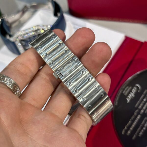 Cartier Watch Santos Moissanite Diamonds 39.8mm - Image 6