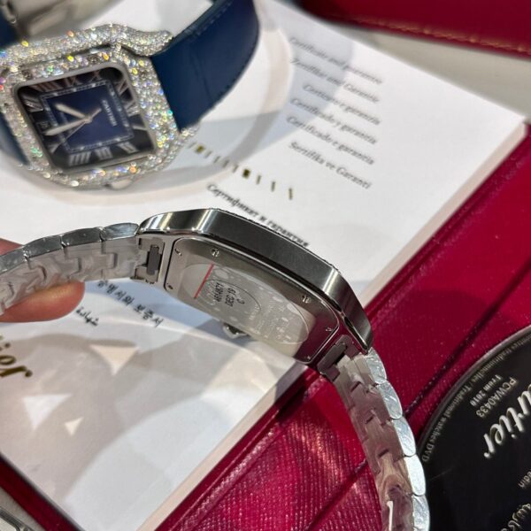Cartier Watch Santos Moissanite Diamonds 39.8mm - Image 5