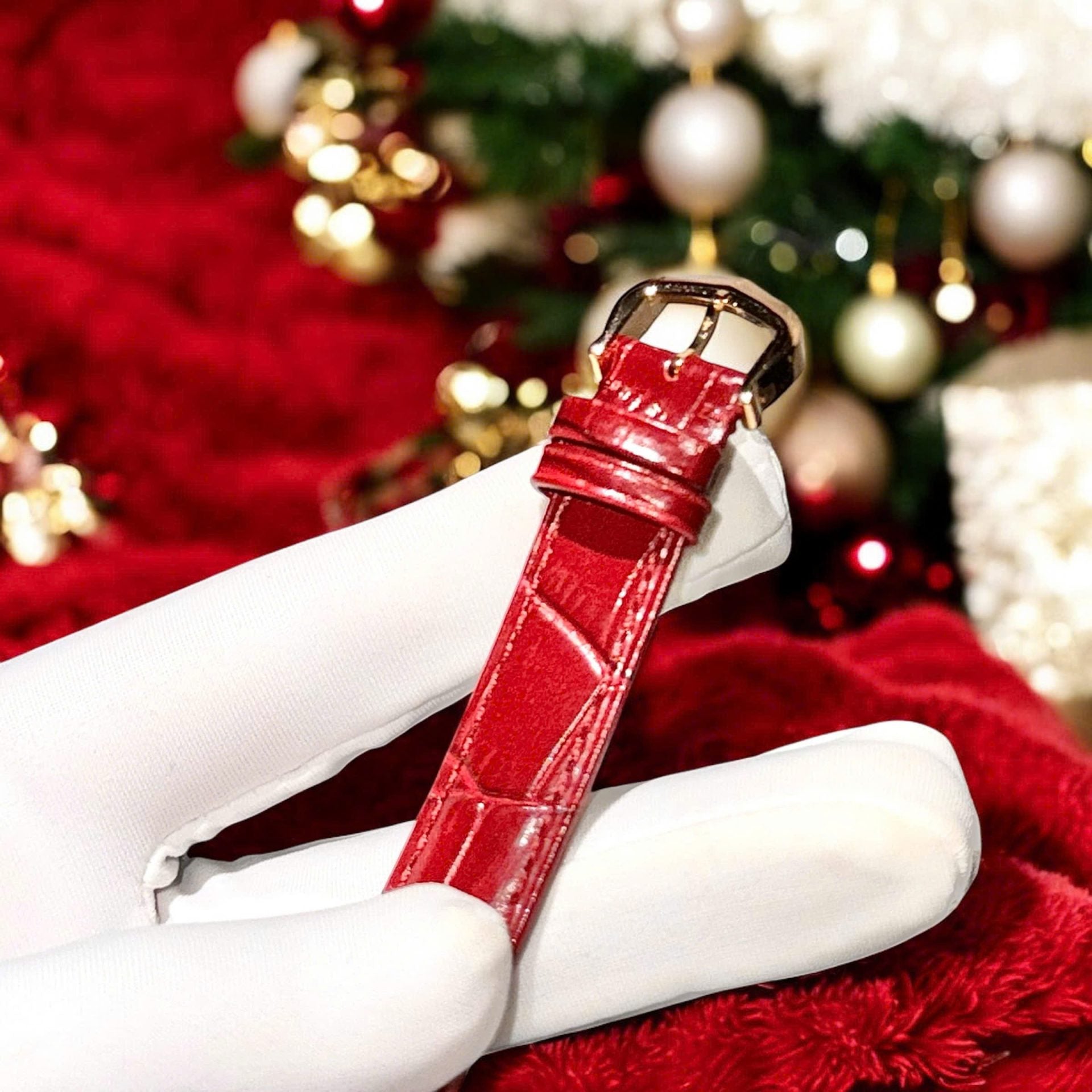 Cartier Santos Dumont WJSA0017 Red Watch 18K Gold Wrapped + Diamonds Moissanite 33x38mm - Image 5