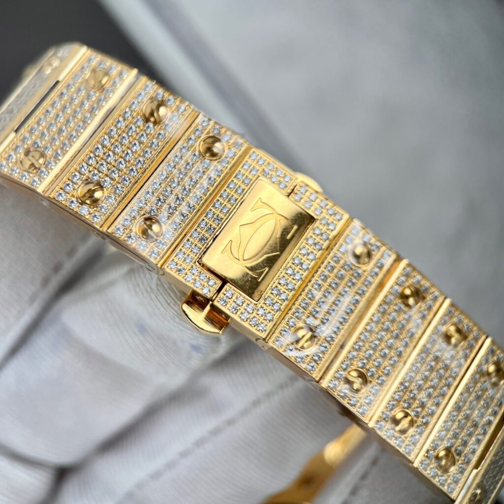 Đồng Hồ Cartier Santos Replica 11 Đính Đá Nhà Máy BV (1)