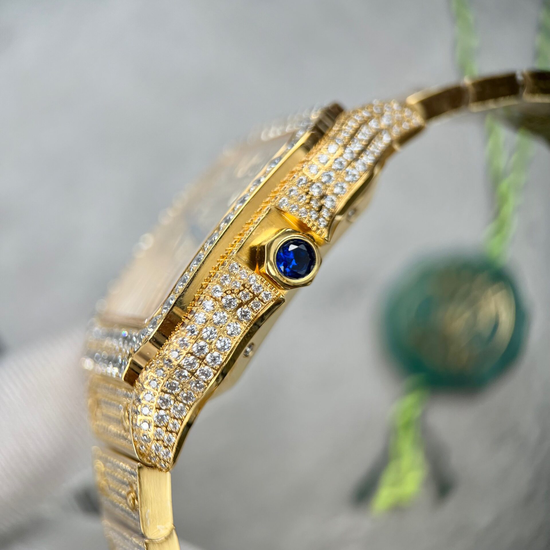 Cartier Santos Watch With Stone 39.8mm - Image 4