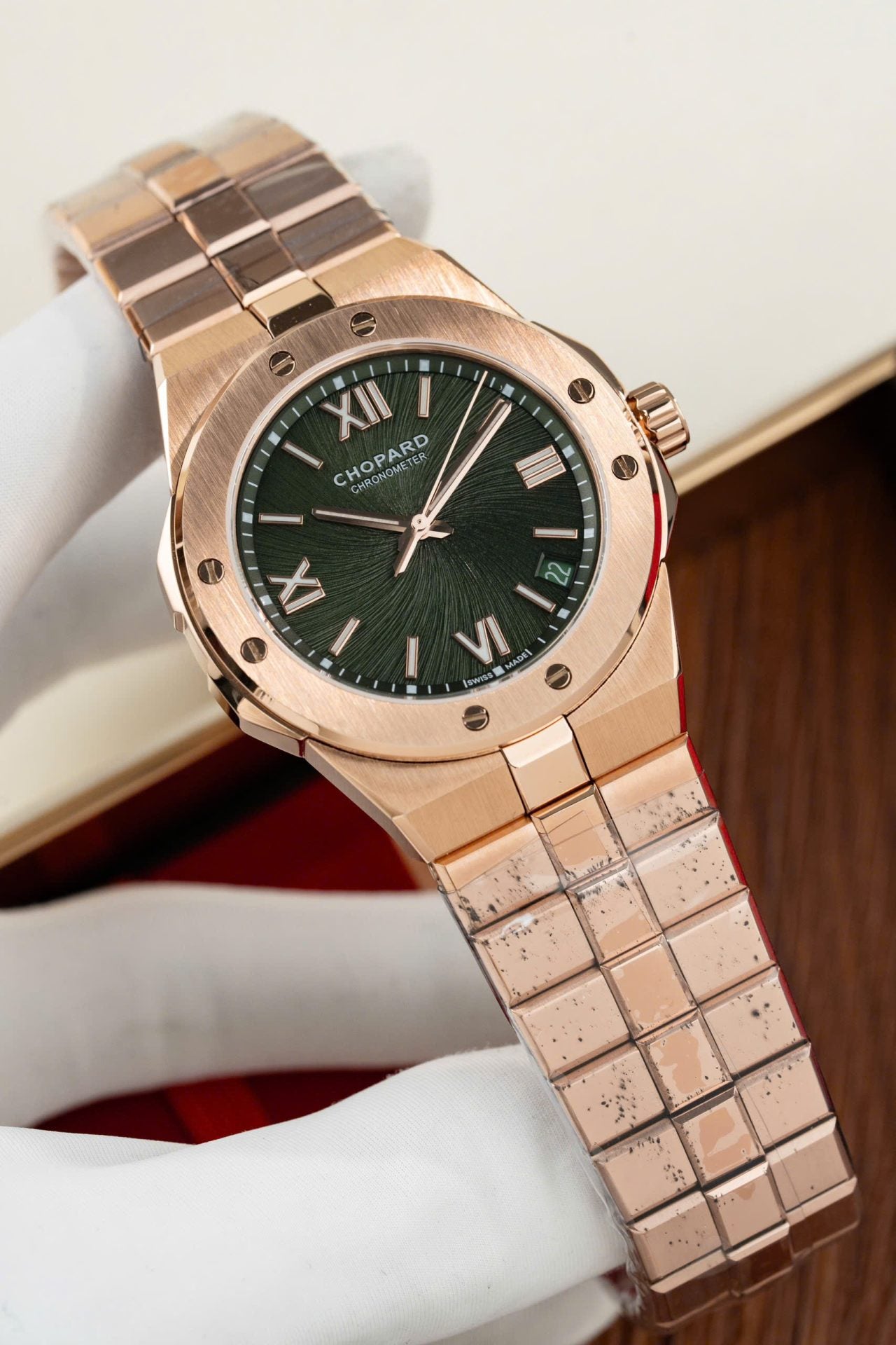 Chopard Alpine Eagle Rose Gold Watch Dial Green 41mm