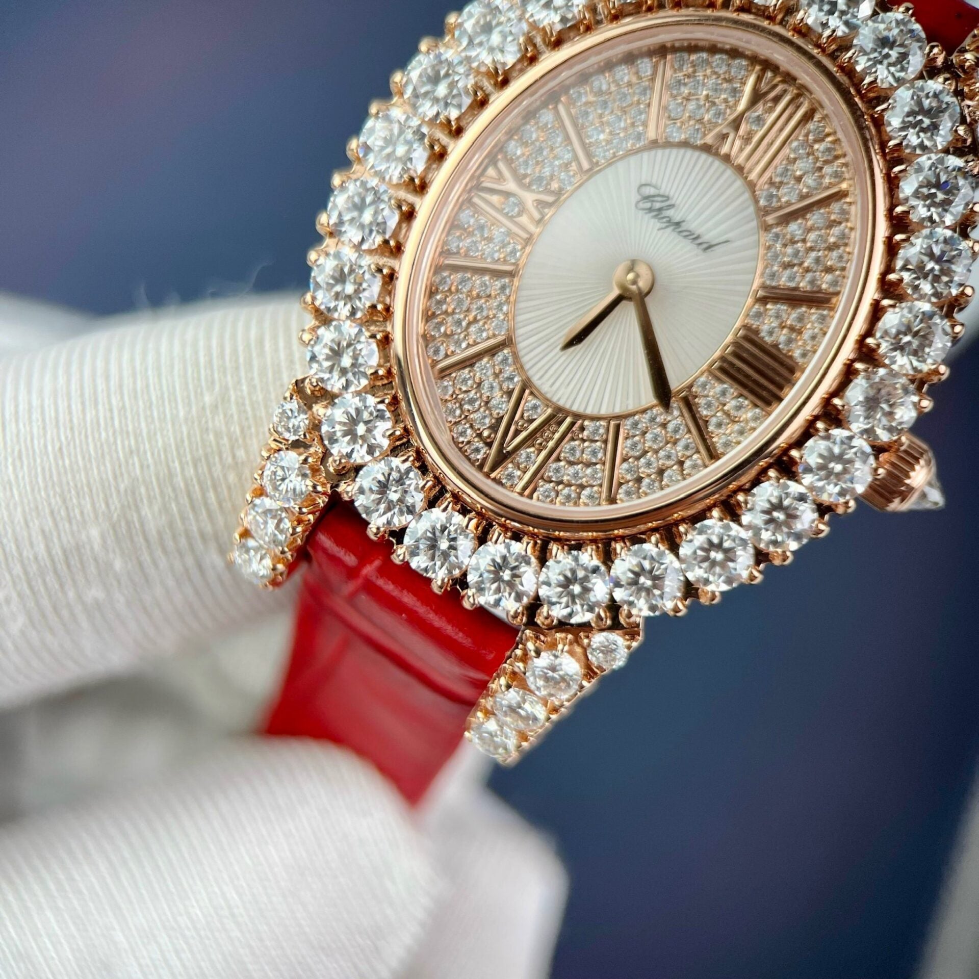 Chopard Full Moissanite Diamonds Watch Gold Wrapped 34mm - Image 4