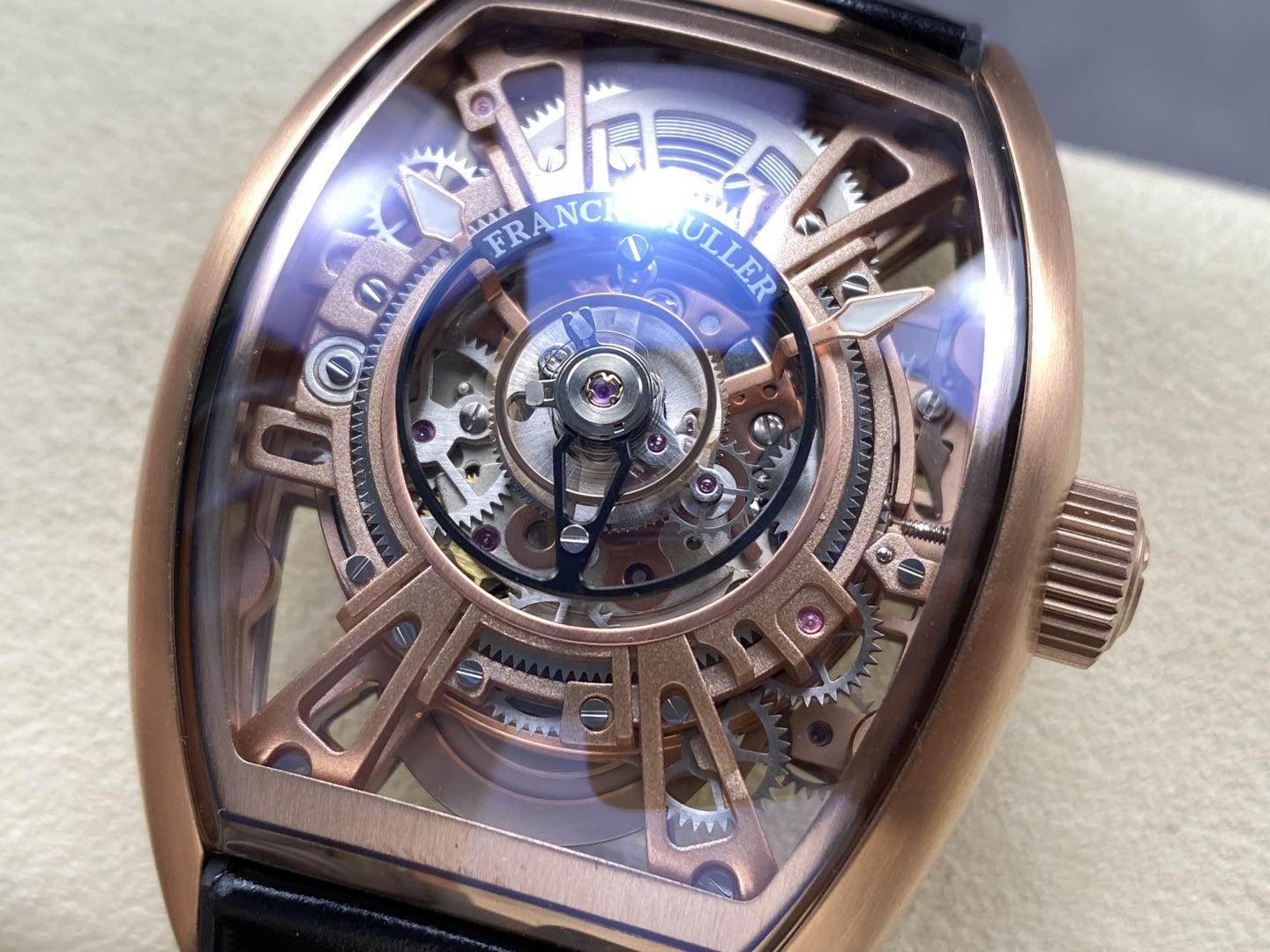 Franck Muller High End Watch Curvex CX Grand Central Tourbillon Skeleton Rose Gold 36x53mm - Image 4