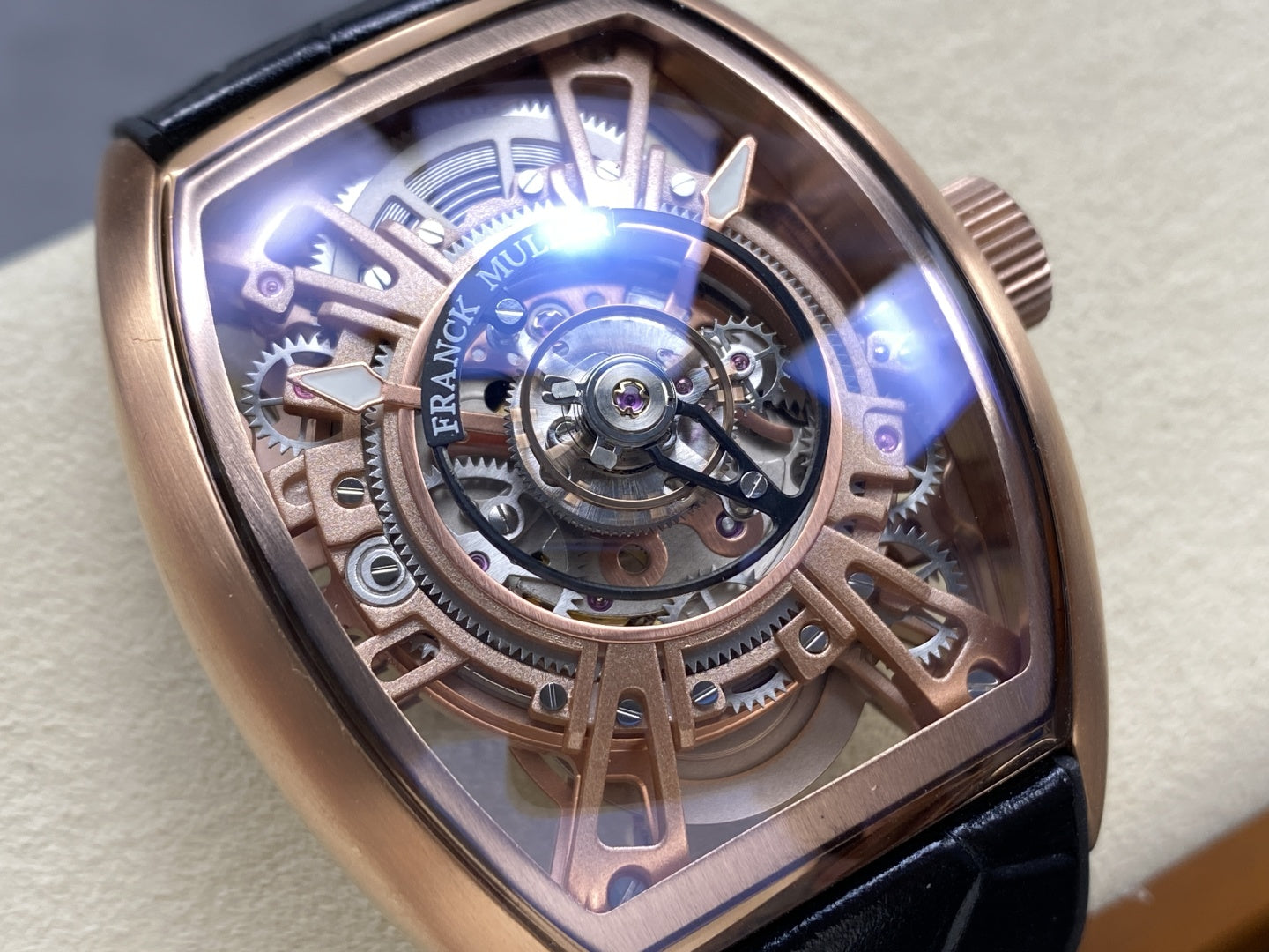 Franck Muller High End Watch Curvex CX Grand Central Tourbillon Skeleton Rose Gold 36x53mm - Image 5